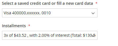 Filling installments select