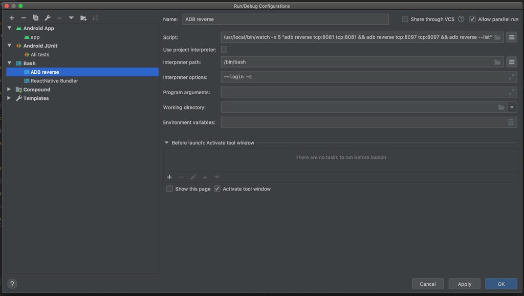 ADB reverse tcp port 8081