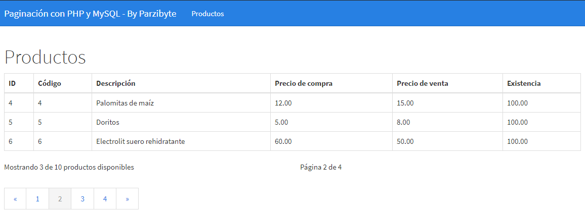 Paginación de datos con PHP y MySQL