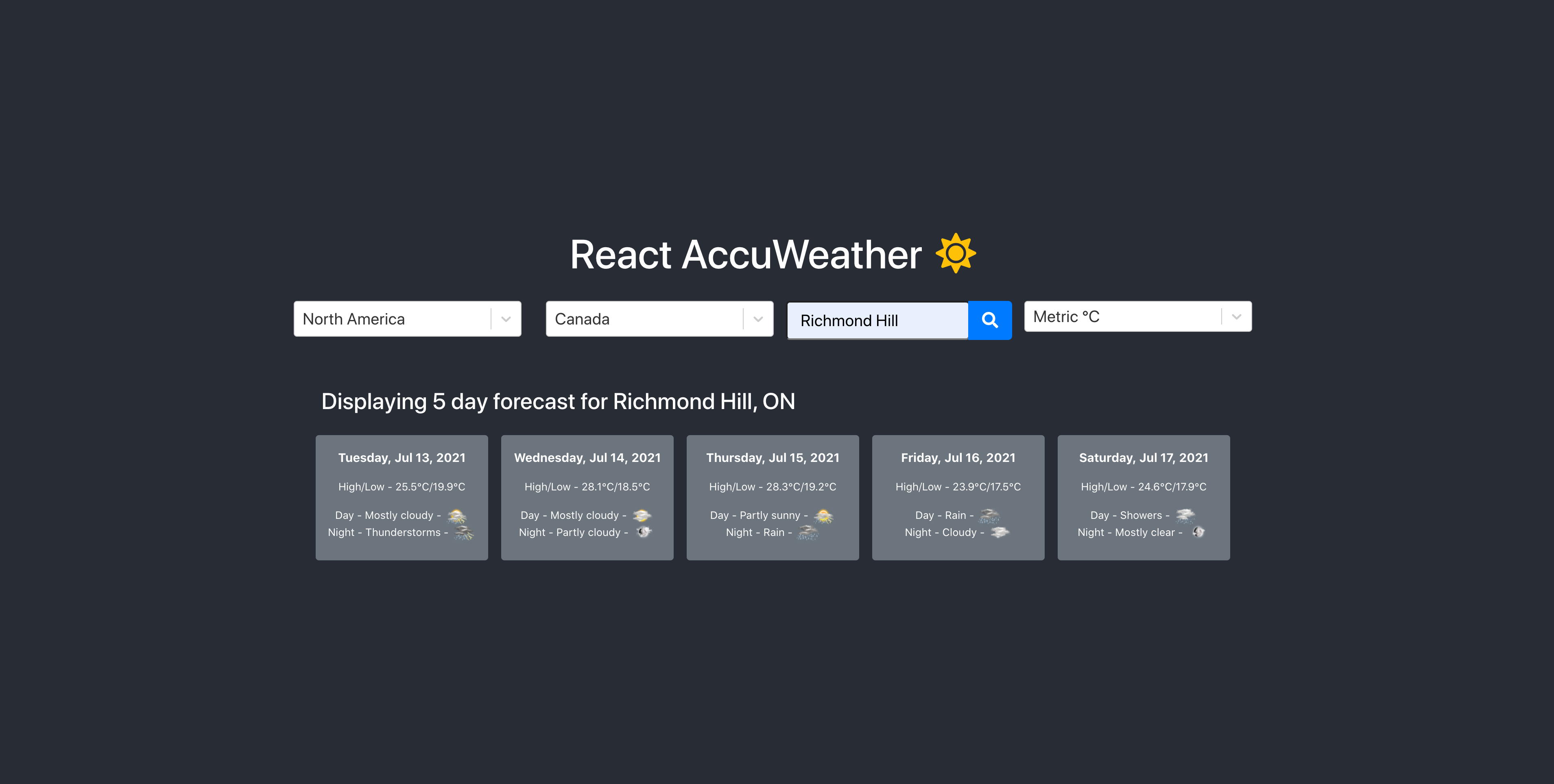 React AccuWeather