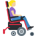 Woman in motorized wheelchair facing right: medium-light skin tone