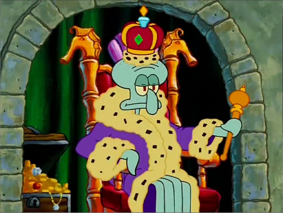 Squidward as king