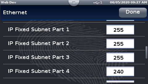 Setting subnet IP on F4T