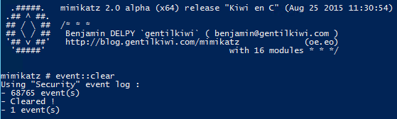 Mimikatz-Event-Clear