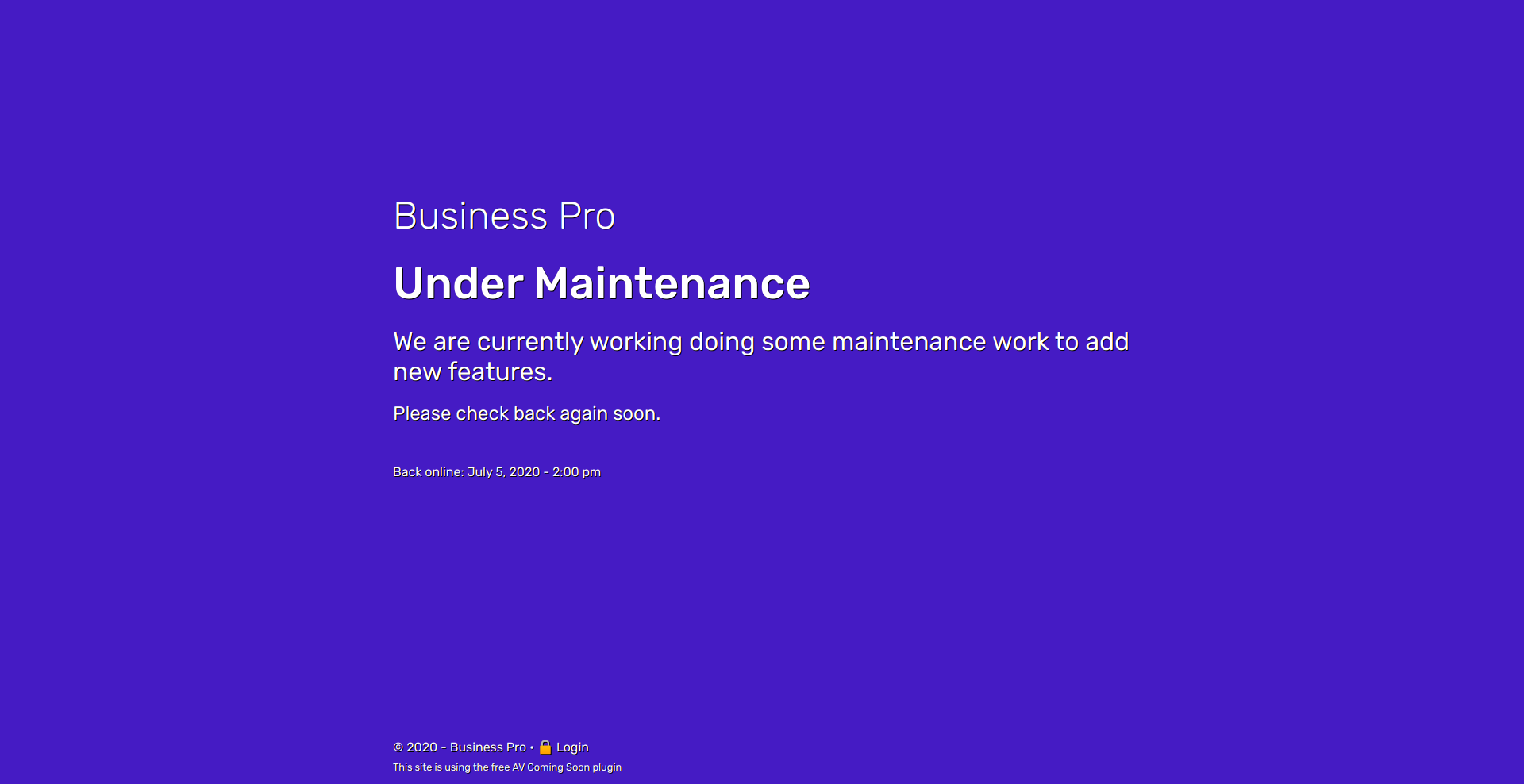 Maintenance mode sample