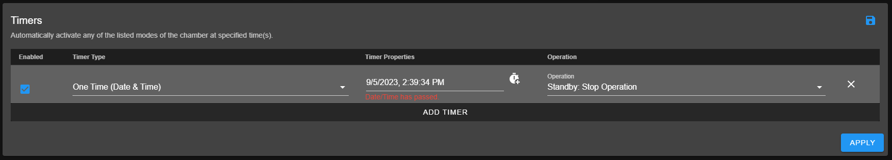 Setting a one-time automation