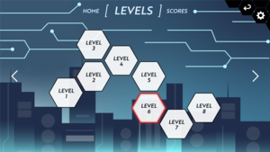 Levels screen mock-up