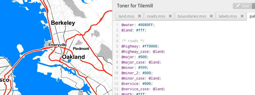 Toner for Tilemill features