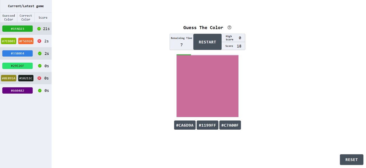 GitHub - beatrizodsk/guess-the-color-game: The game consists of ...