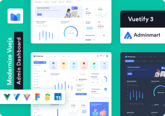 Modernize Vue js Admin Dashboard Demo Screenshot