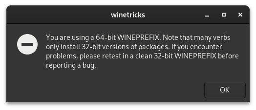 Winetricks error