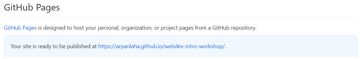 GitHub Pages URL