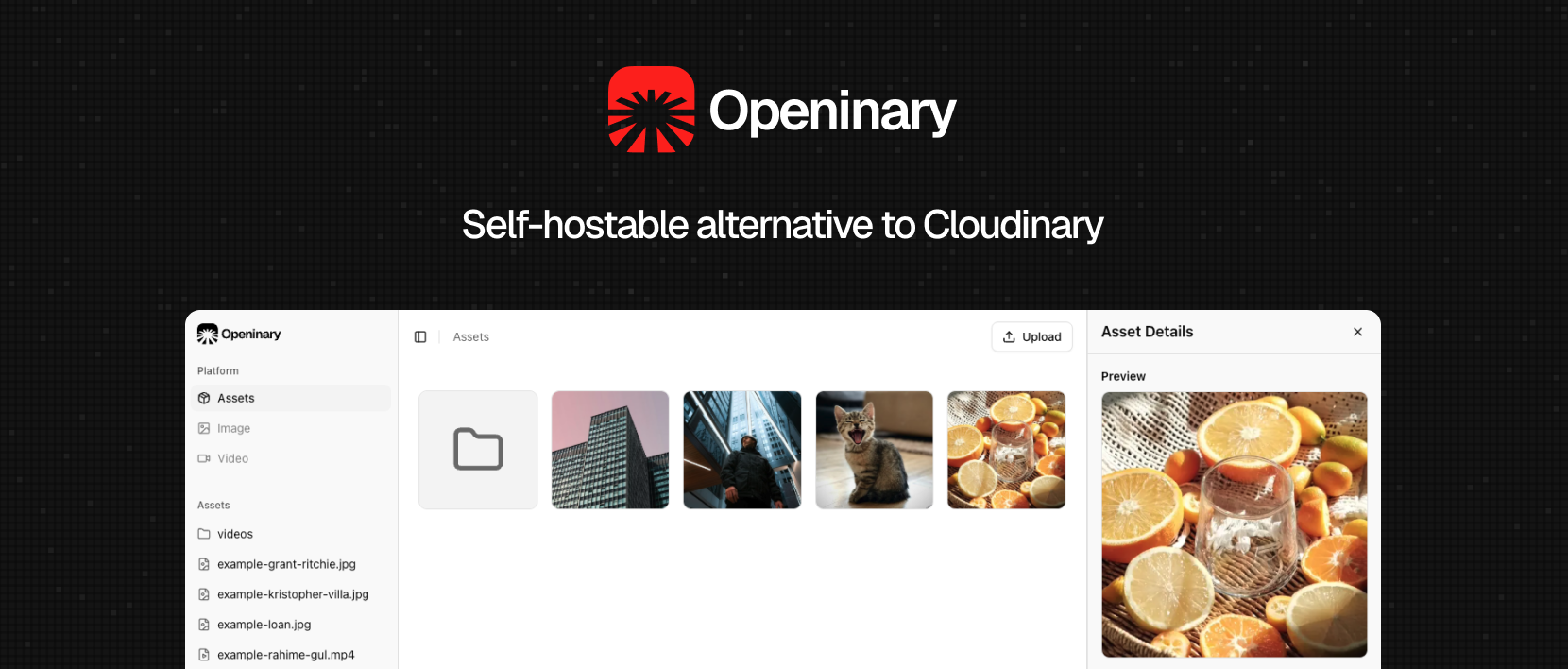 Openinary - self-hosted media processing platform