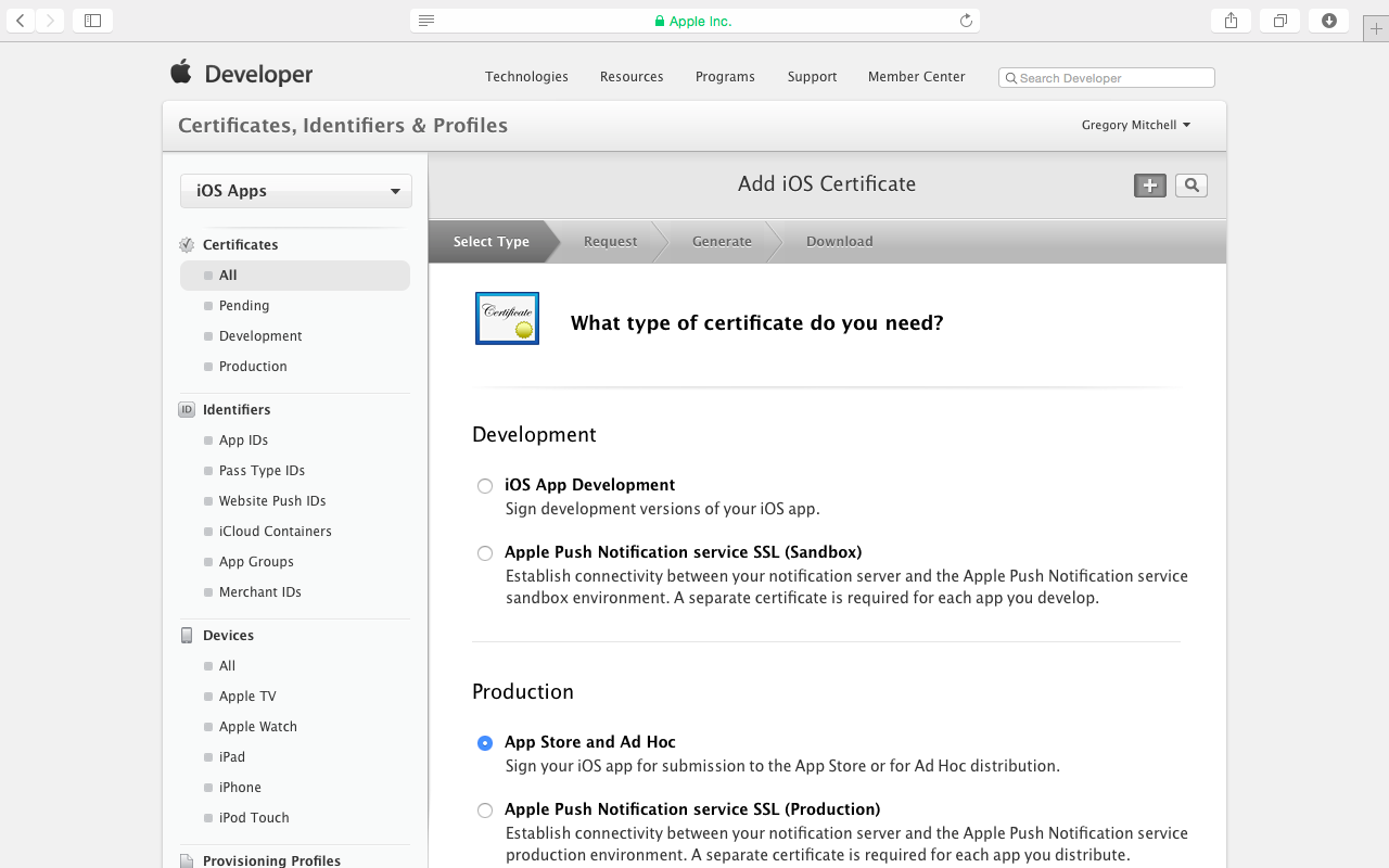 Creating IoS distribution cert