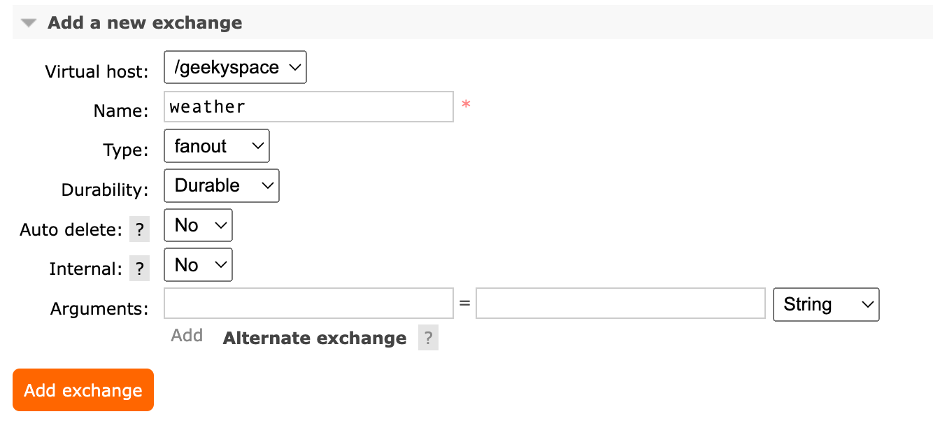 创建exchange