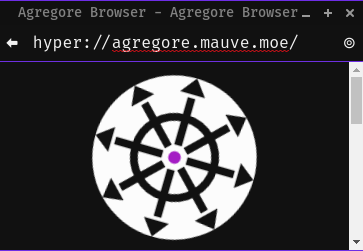 Agregore logo with the URL bar at the top