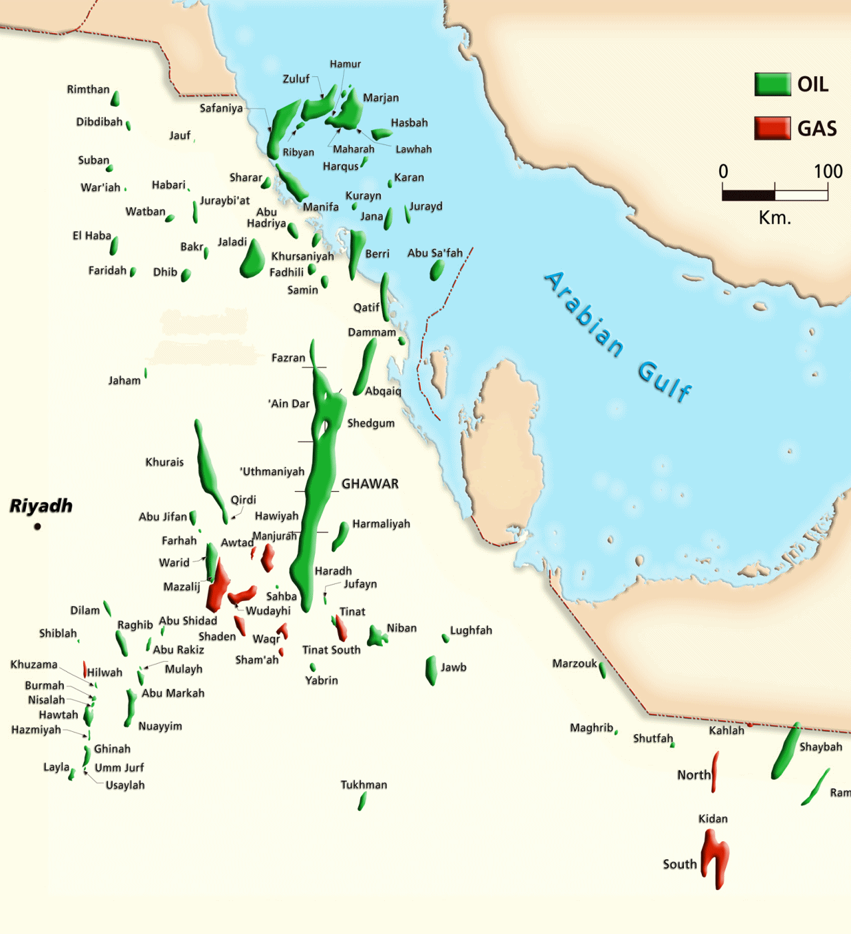 Saudi oil geography