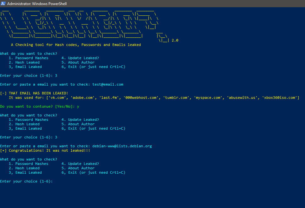 Run Leaked? in PowerShell