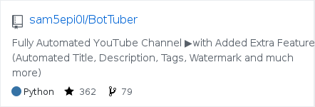 sam5epi0l/BotTuber - GitHub