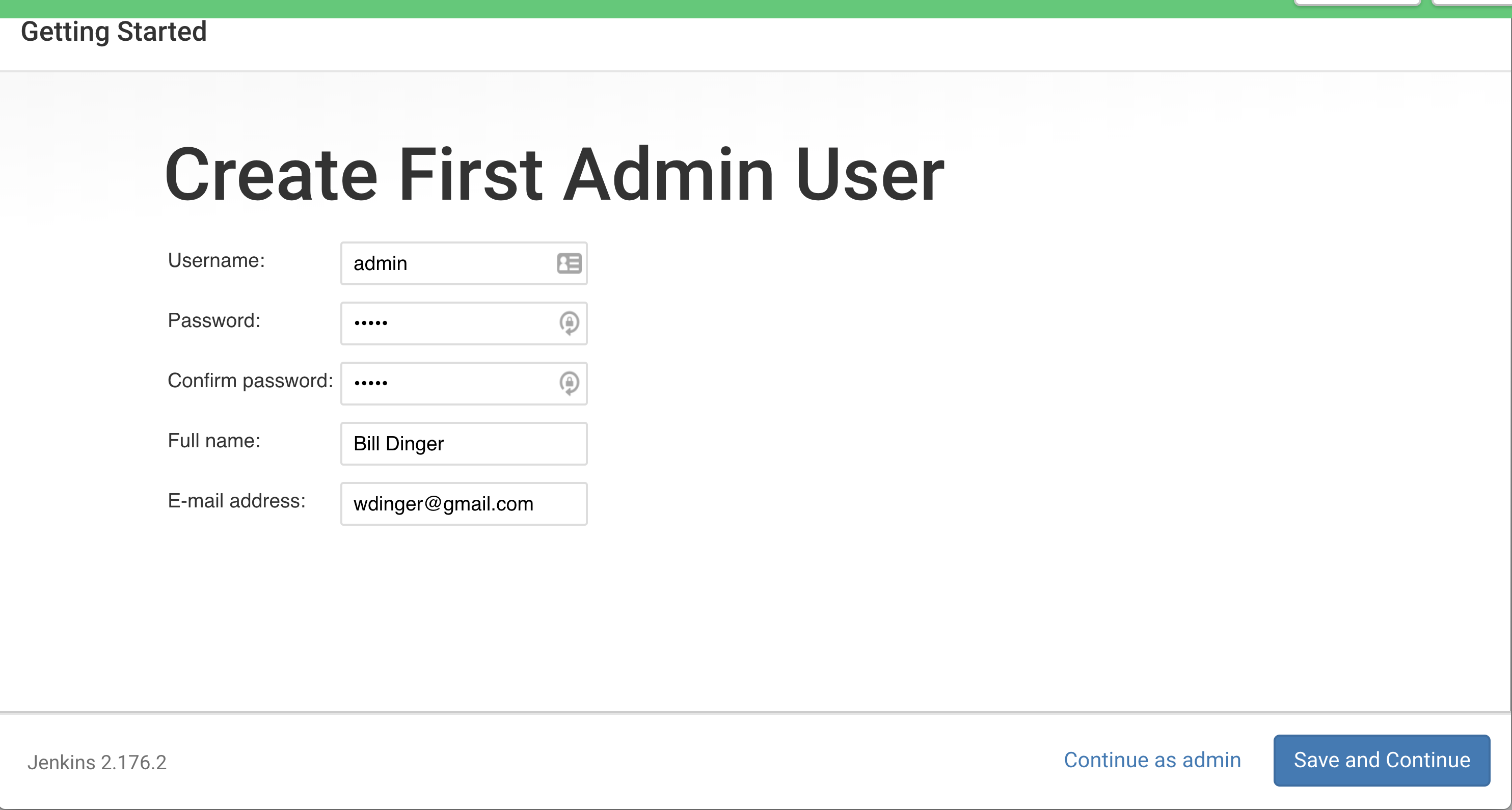 admin setup