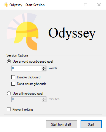 Odyssey configuration window