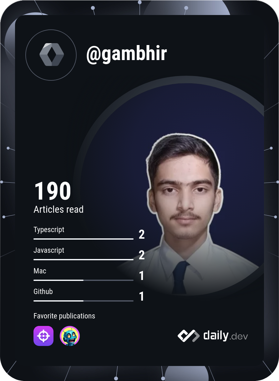 Gambhir Sharma's Dev Card