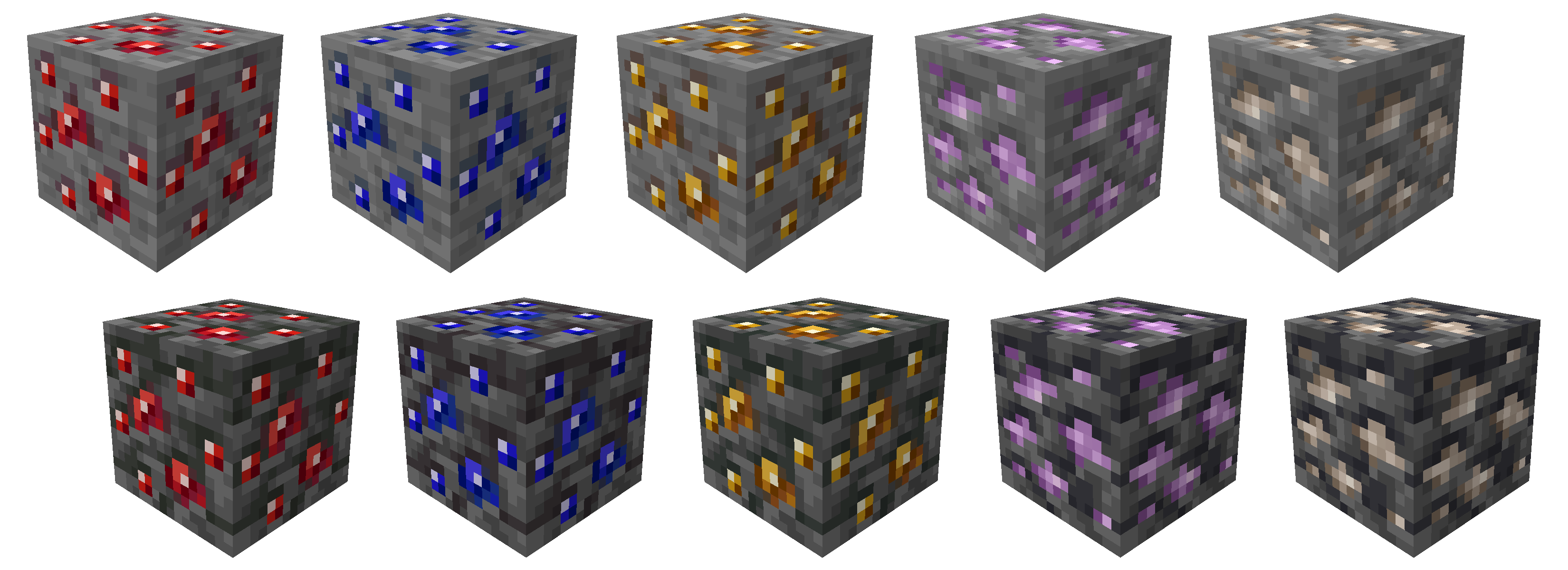 Ruby Ore, Sapphire Ore, Topaz Ore, Amethyst Ore, Quartz Ore