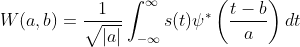 Wavelet Transform Equation