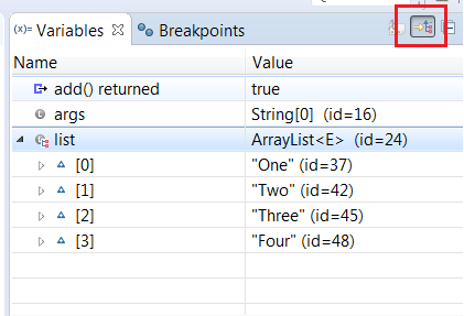 jdt debug show logical structure by default