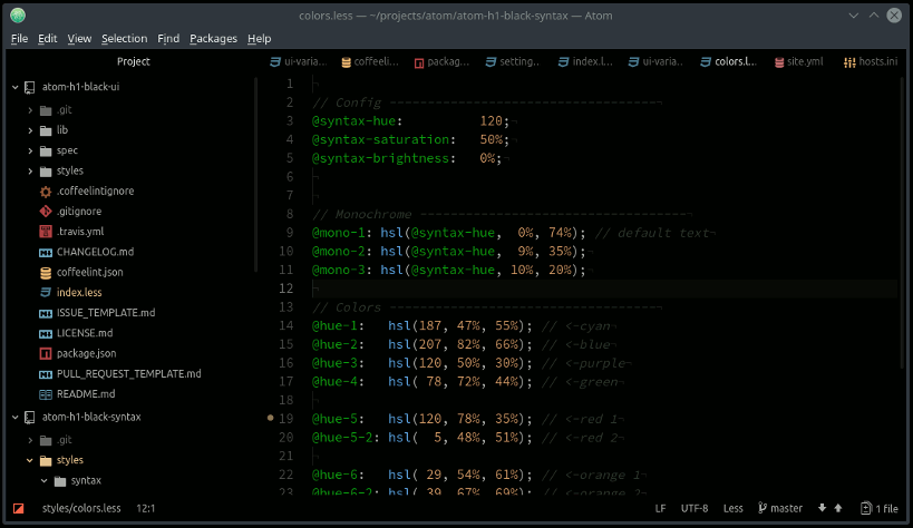 H1 Black UI