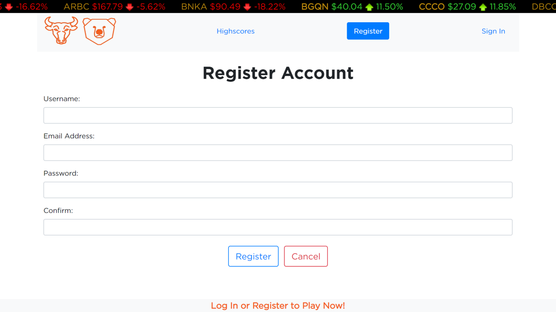 Register page