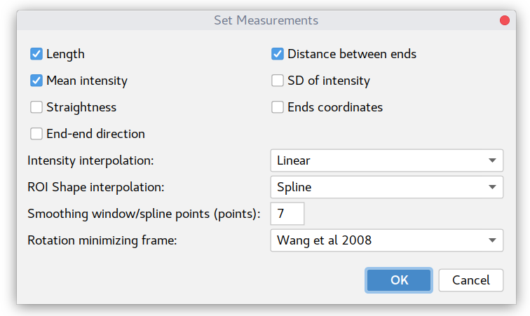 Measure settings