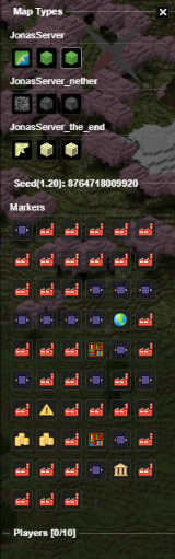 Dynmap markers on sidebar