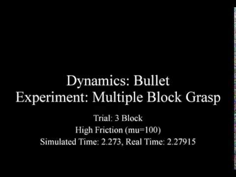 Bullet - Multiple Block Grasp - 3 Blocks - High Friction