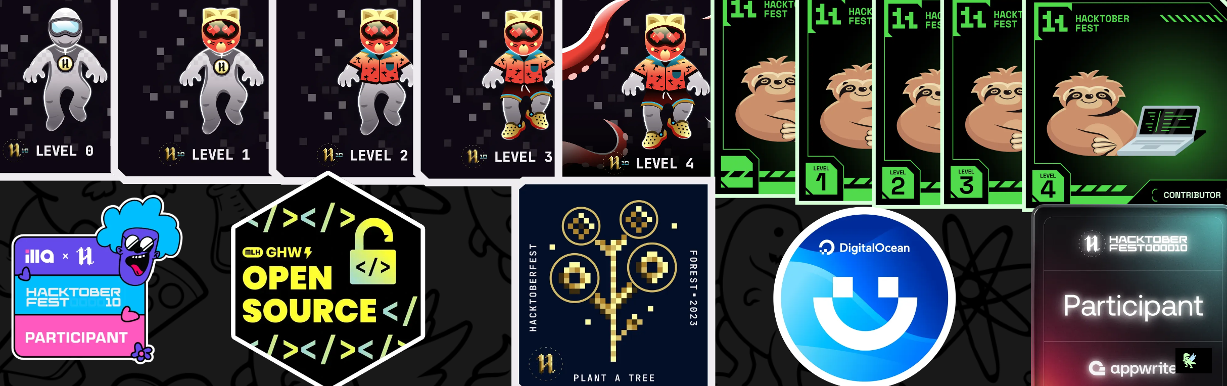 An image of @sikehish's Holopin badges, which is a link to view their full Holopin profile