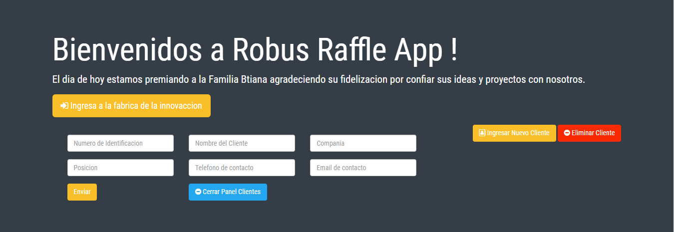 Raffle Web App - Panel de Clientes