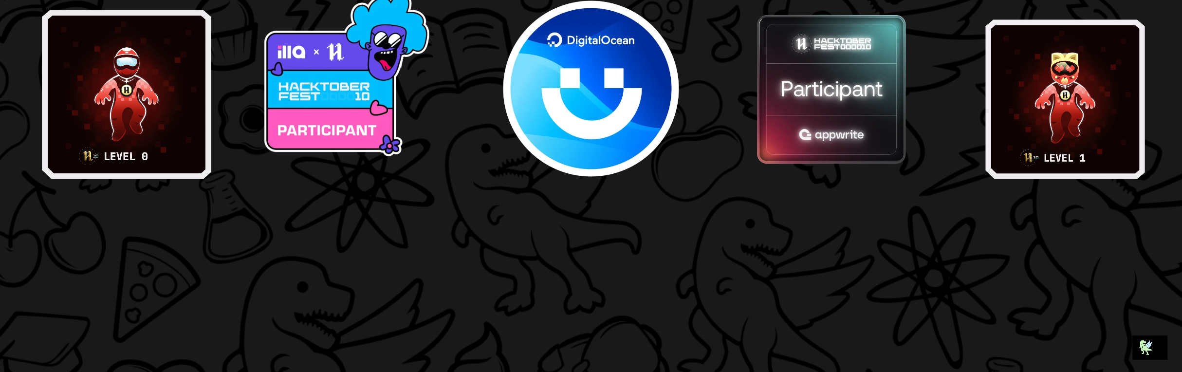 An image of @saikat2955's Holopin badges, which is a link to view their full Holopin profile