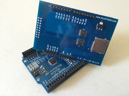 Arduino Uno and TFT Shield Apart