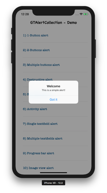 Single-button Alert