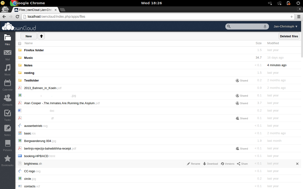 ownCloud nav old Files