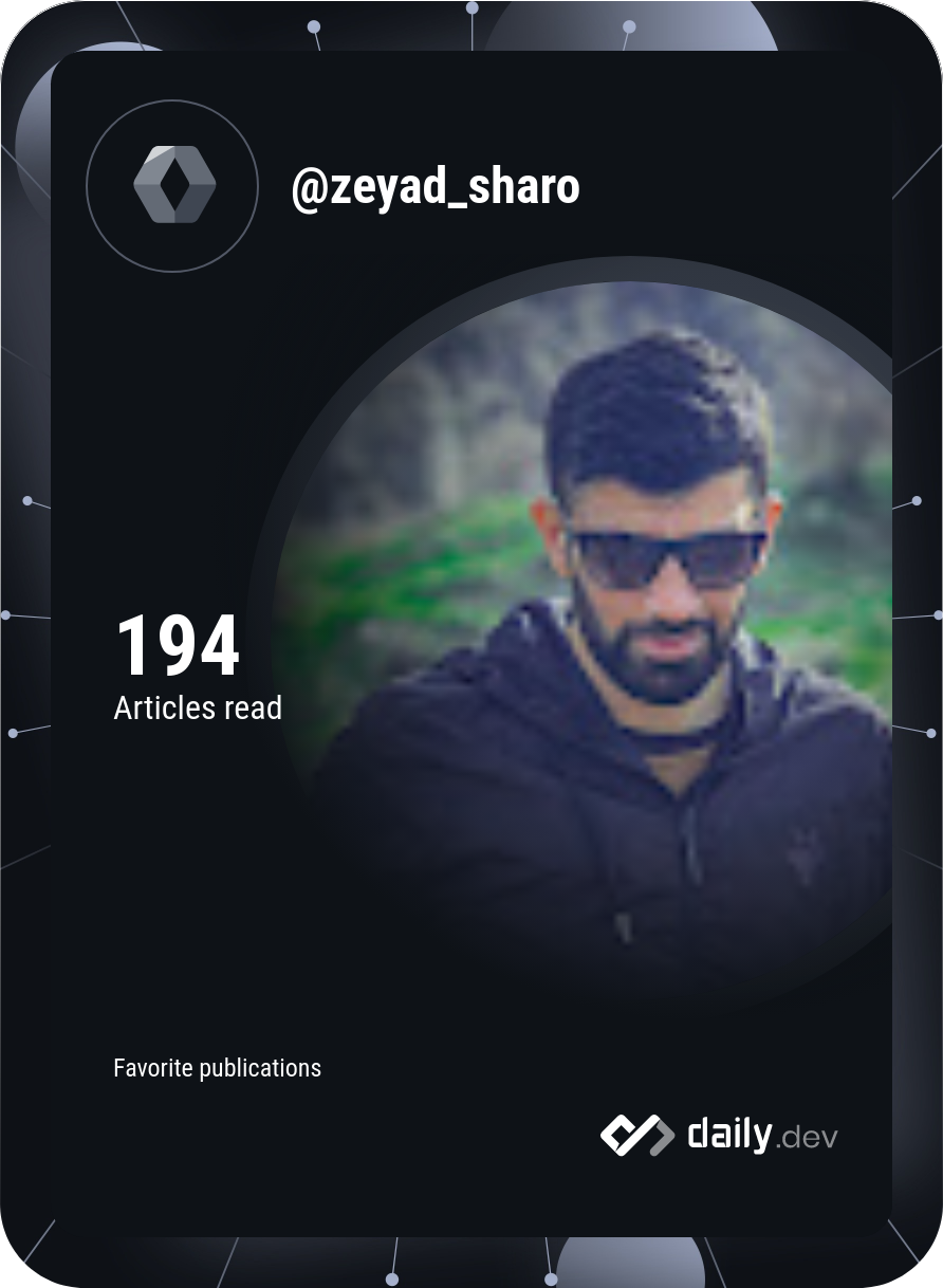 Zeyad Sharo's Dev Card