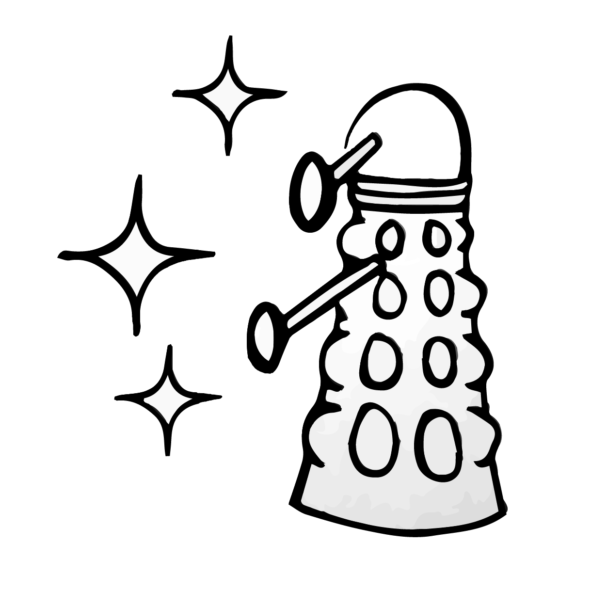 dalek-cryptography logo: a dalek with edwards curves as sparkles coming out of its radar-schnozzley blaster thingies