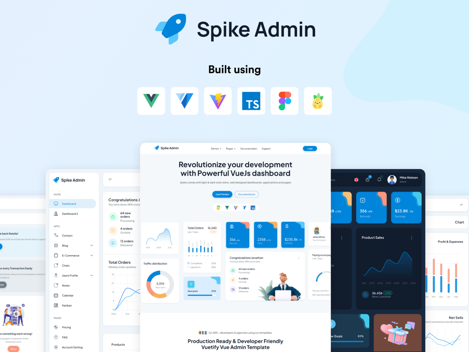 Spike Vuejs Admin Template