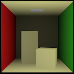 Cornell box rendered by our simple raycaster