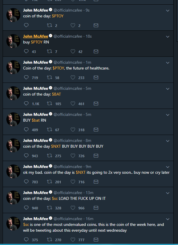 McAfee's hacked twitter account