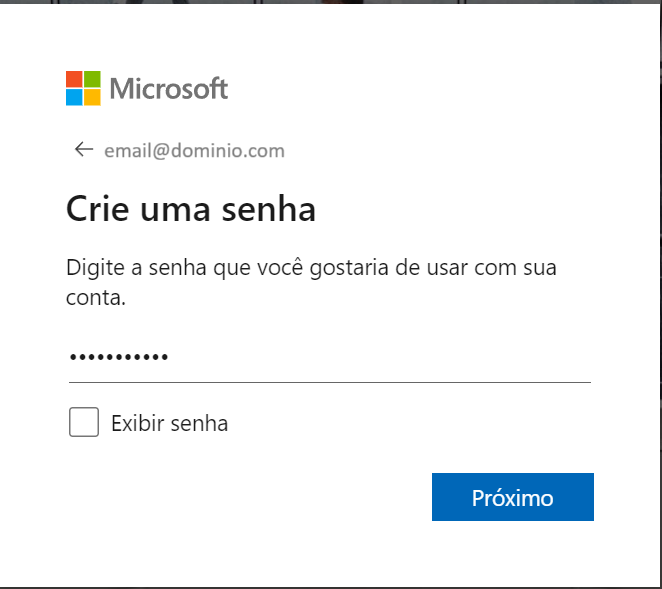 Azure crie Senha