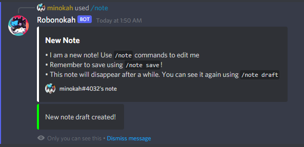 Creating a note