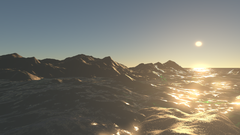 AtmosphereScattering, Terrain, FFTOcean