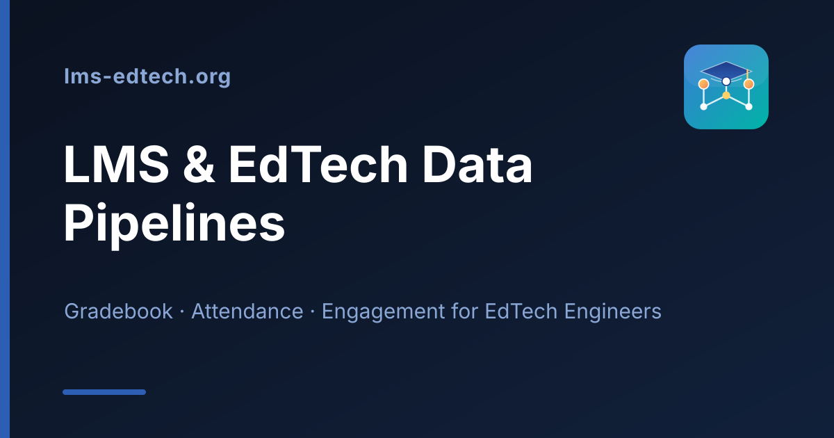 LMS & EdTech Data Pipelines — Gradebook · Attendance · Engagement