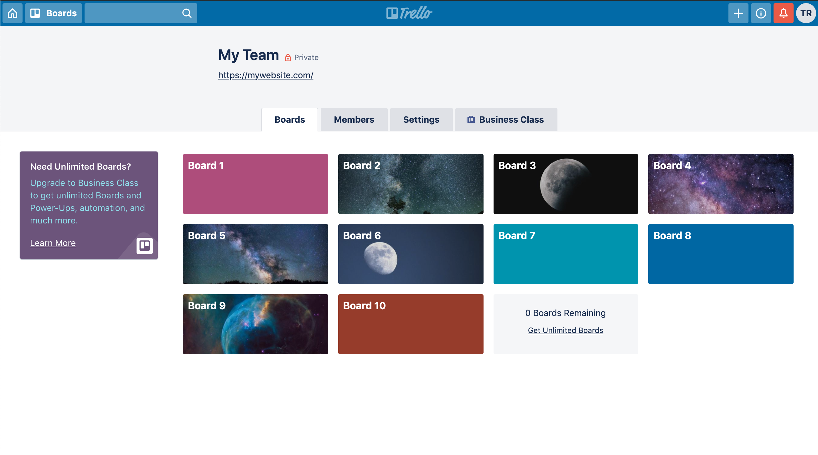 Trello on a wide screen